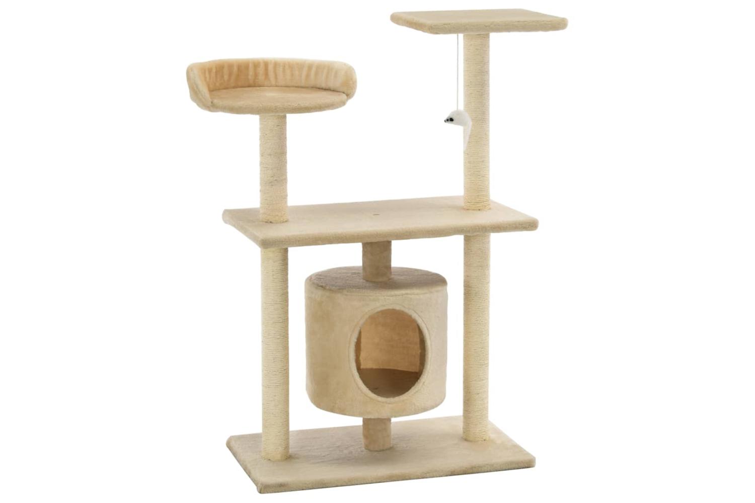 Cat Tree With Sisal Scratching Posts 95 Cm Beige