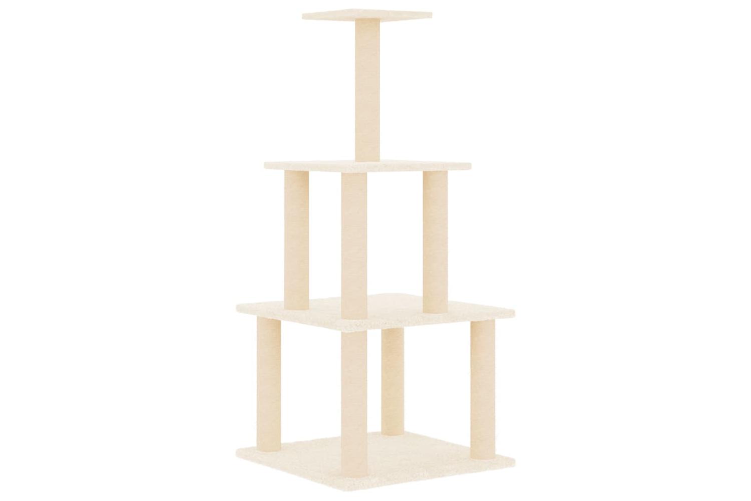 Cat Tree With Sisal Scratching Posts Cream 111 Cm