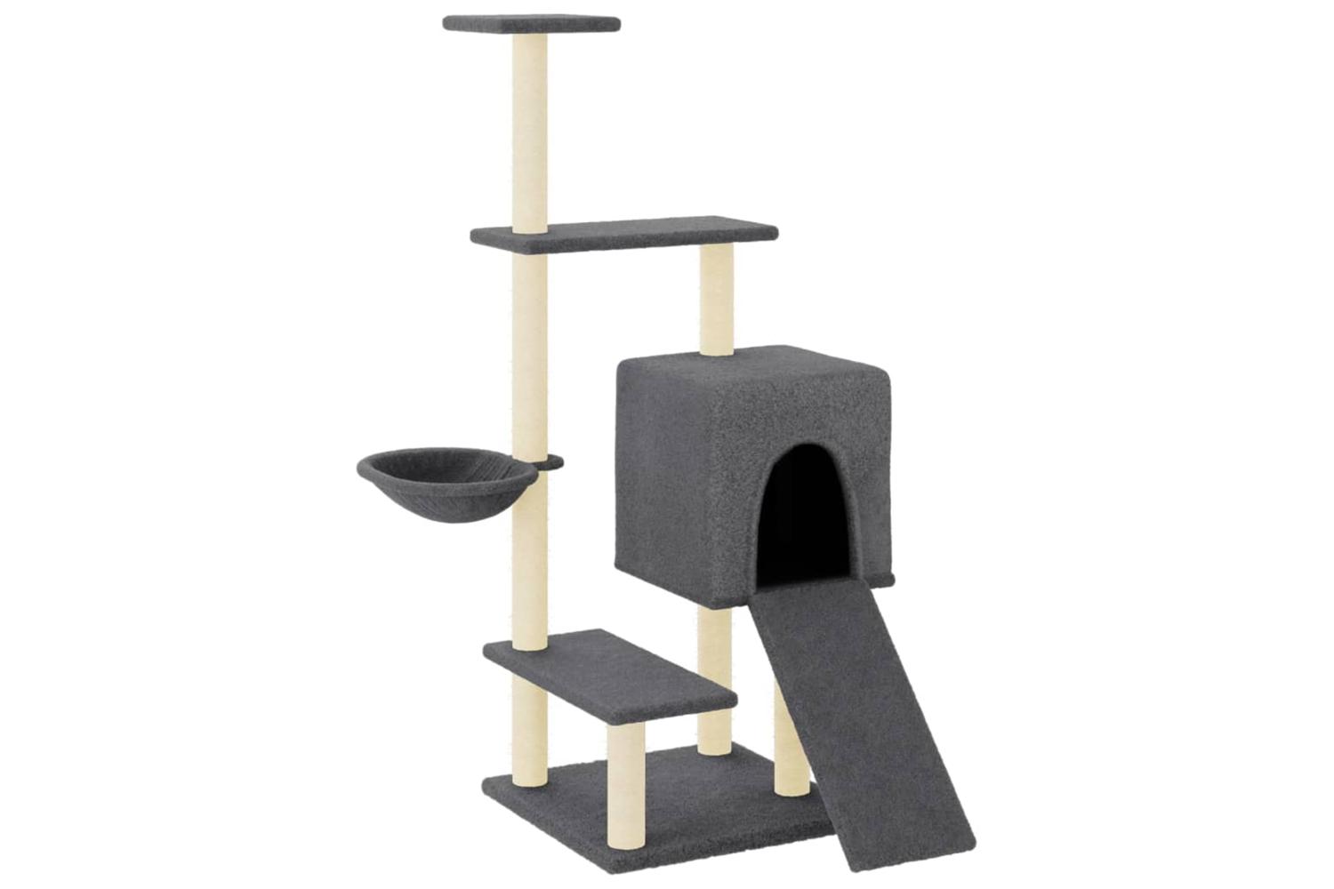 Cat Tree With Sisal Scratching Posts Dark Grey 1305 Cm