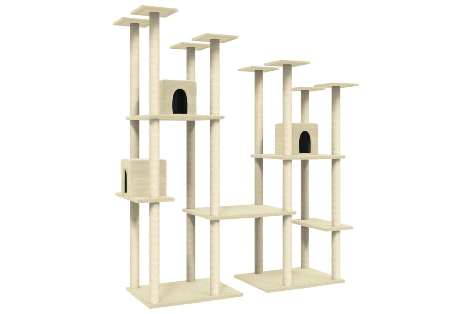 Cat Tree With Sisal Scratching Posts Cream 174 Cm