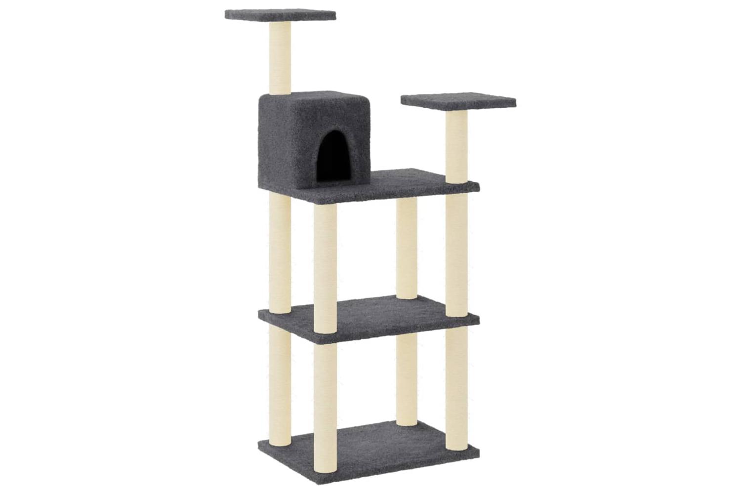Cat Tree With Sisal Scratching Posts Dark Grey 1185 Cm