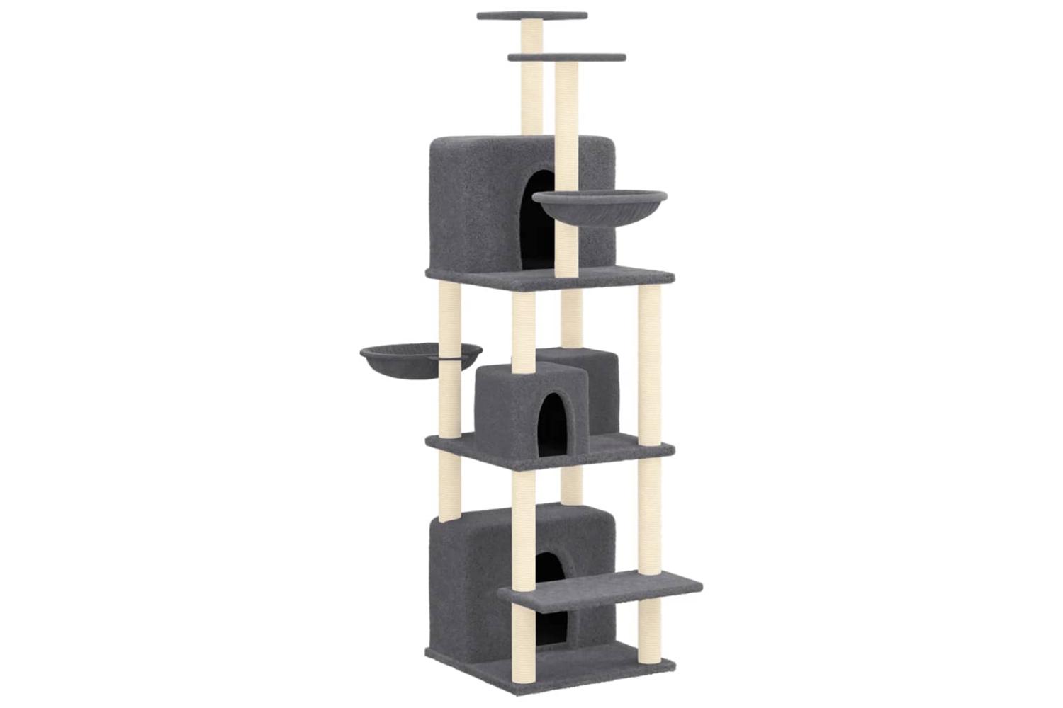 Cat Tree With Sisal Scratching Posts Dark Grey 180 Cm