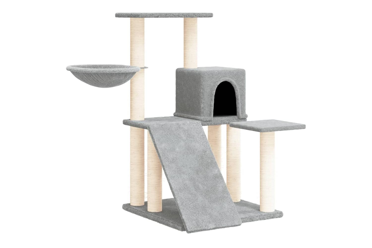 Cat Tree With Sisal Scratching Posts Light Grey 82 Cm