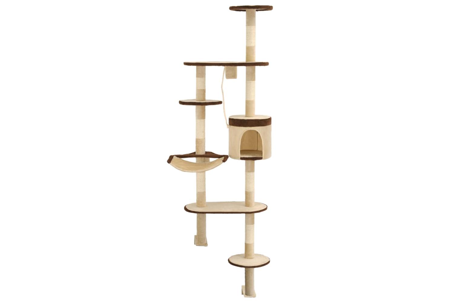 Cat Tree With Sisal Scratching Posts Wall Mounted 194 Cm