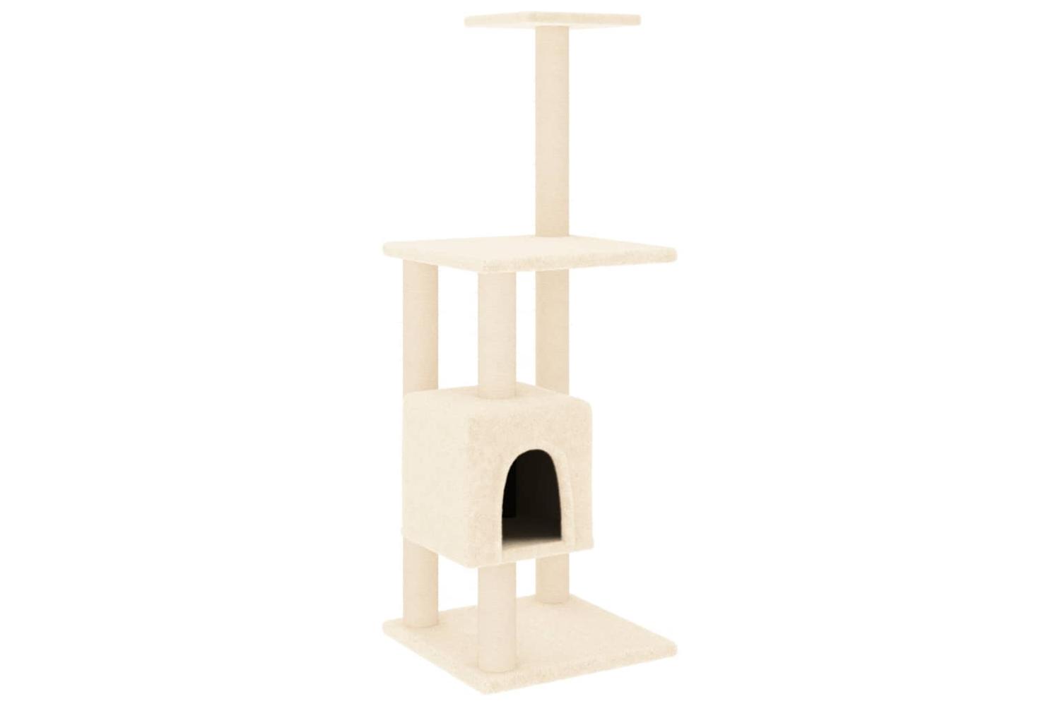 Cat Tree With Sisal Scratching Posts Cream 104 Cm
