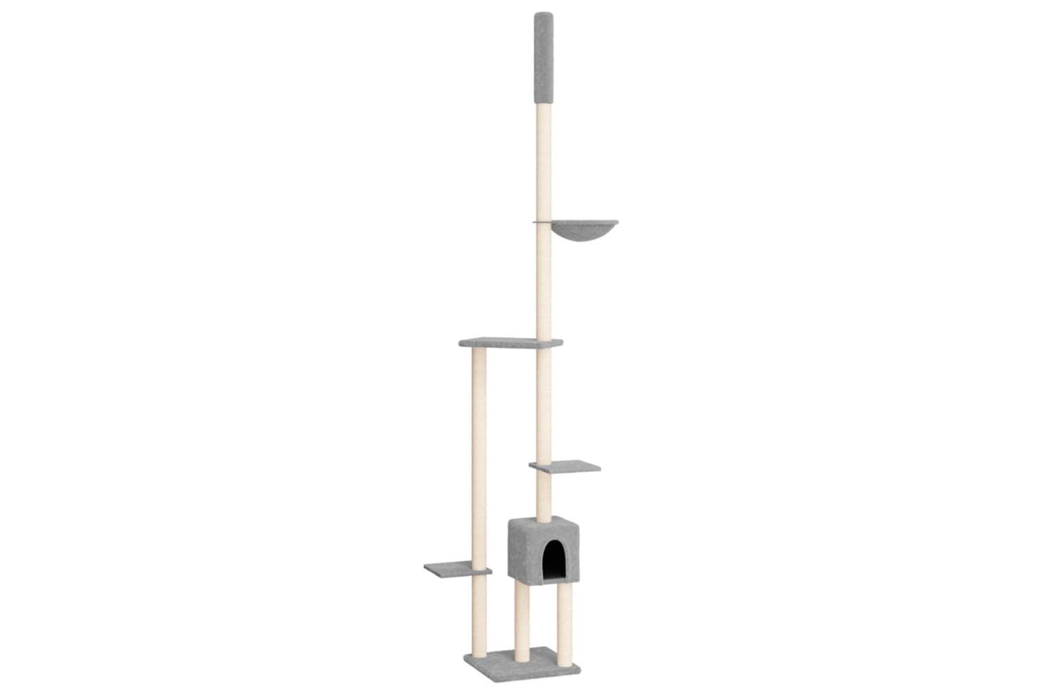 Floor To Ceiling Cat Tree Light Grey 2585-2845 Cm