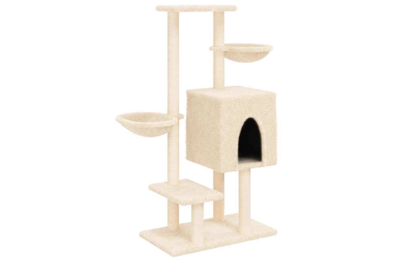 Cat Tree With Sisal Scratching Posts Cream 117 Cm