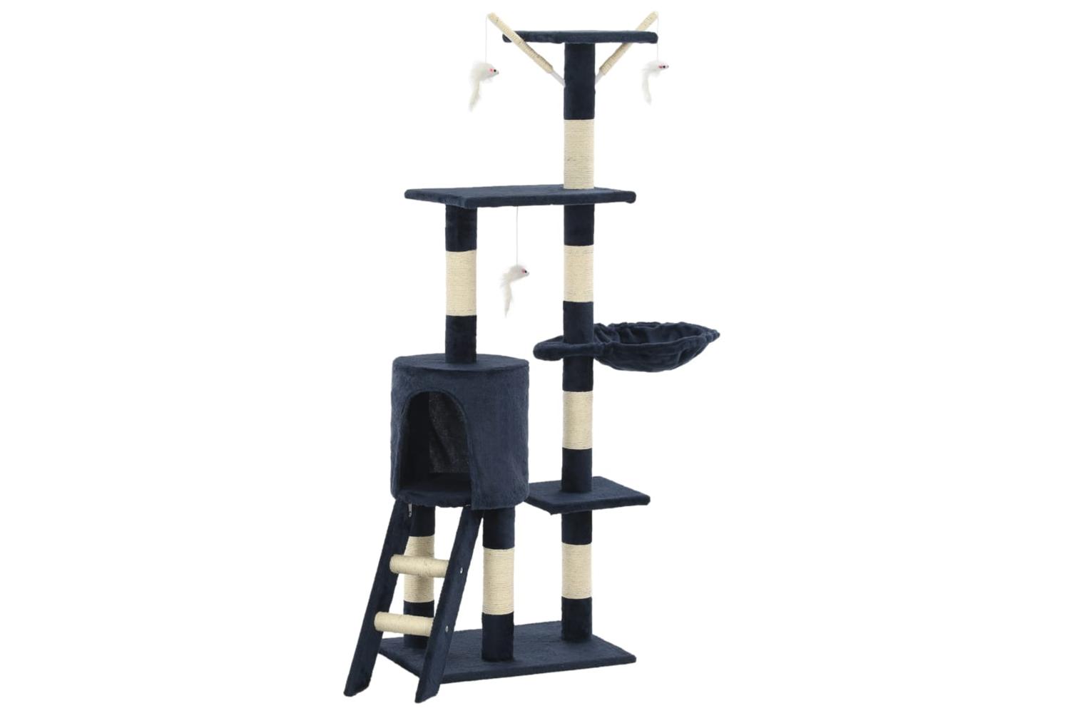 Cat Tree With Sisal Scratching Posts 138 Cm Dark Blue