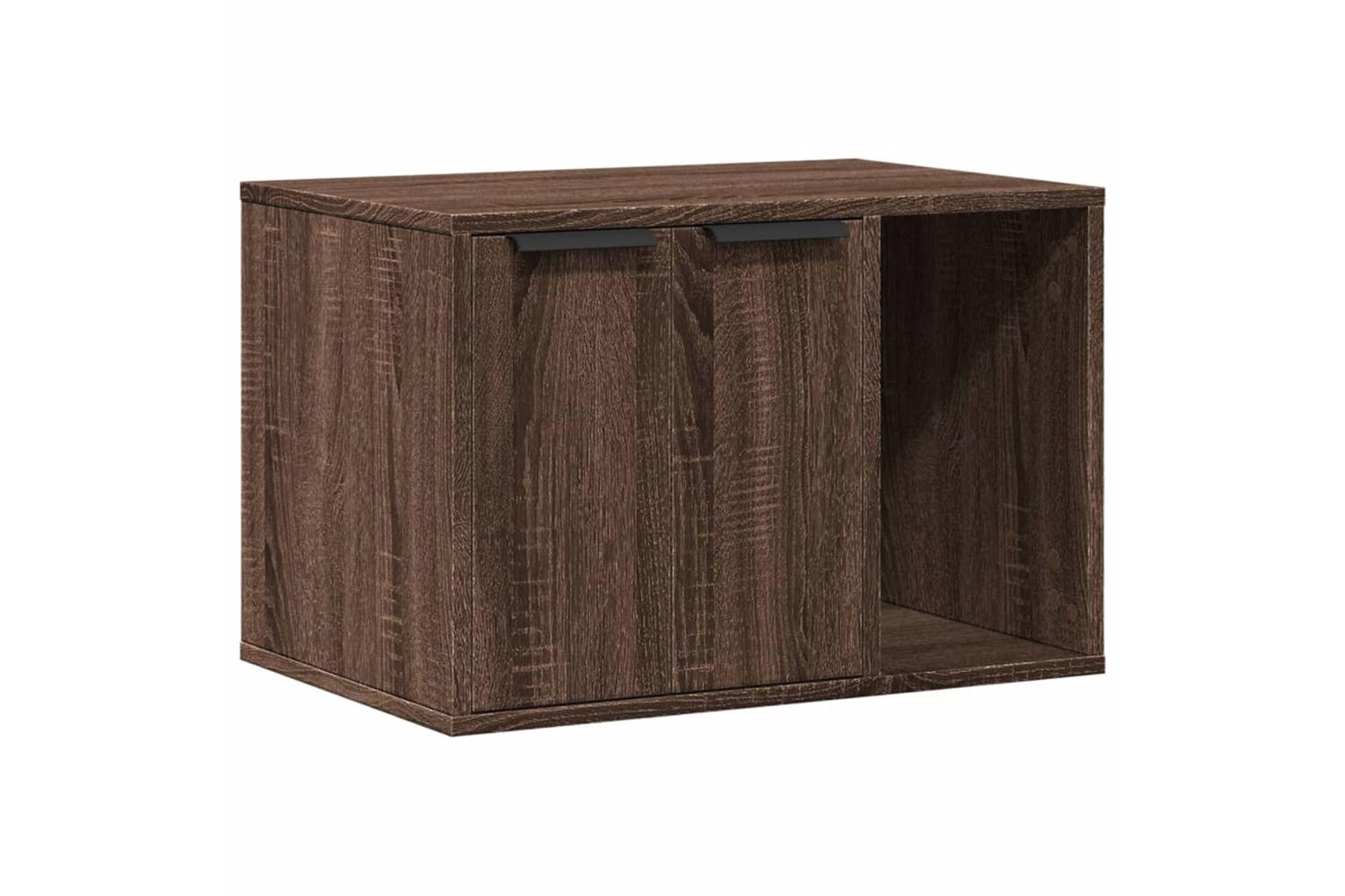 Cat Litter Box Enclosure Brown Oak 60x40x40 Cm Engineered Wood