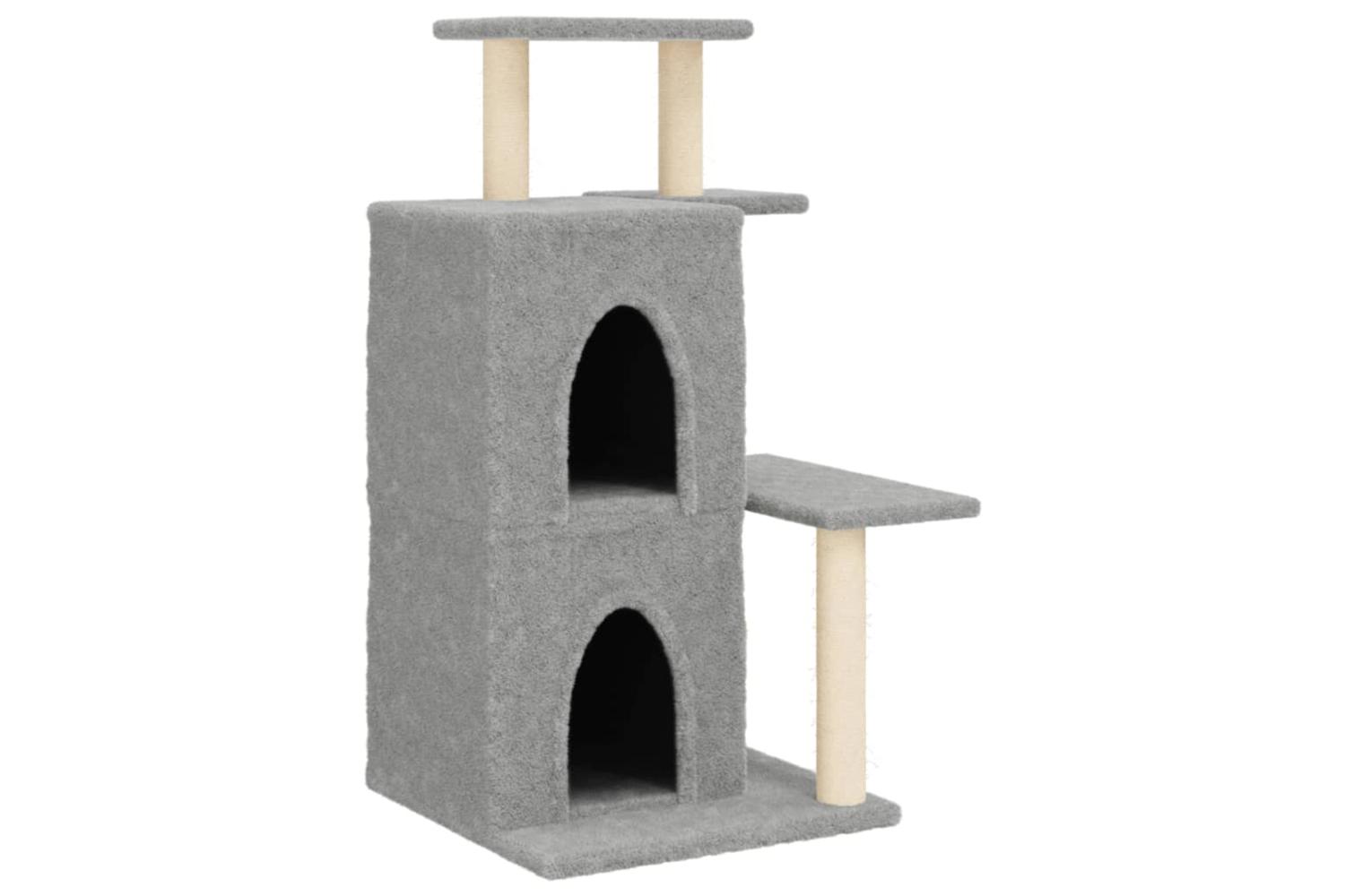 Cat Tree With Sisal Scratching Posts Light Grey 97 Cm