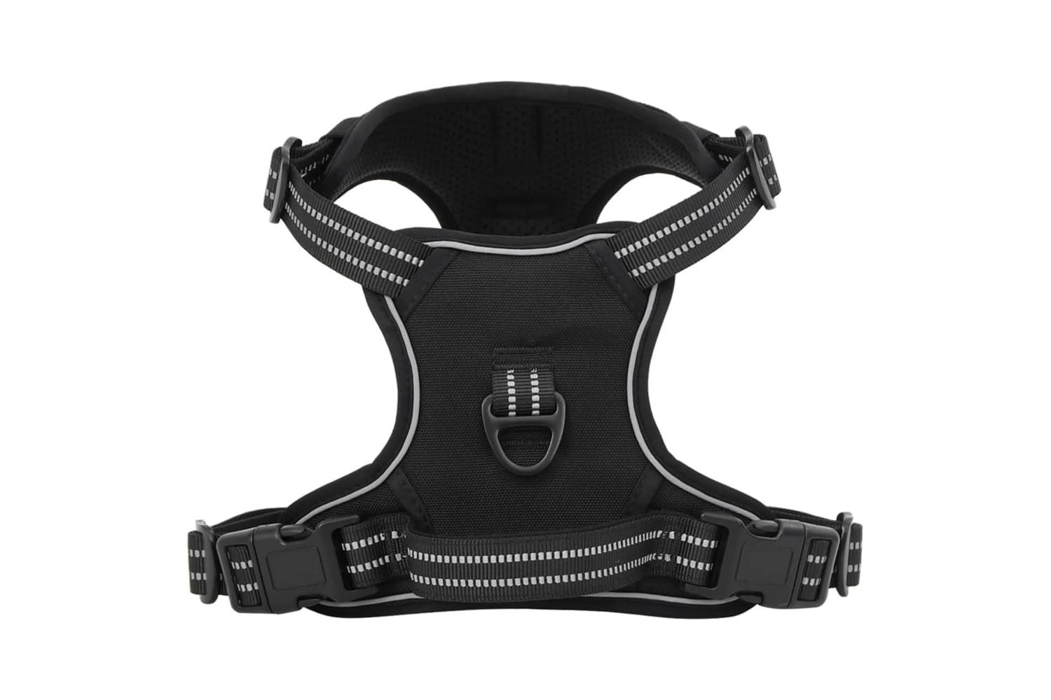 Dog Harness With Lead Collar Adjustable Black M