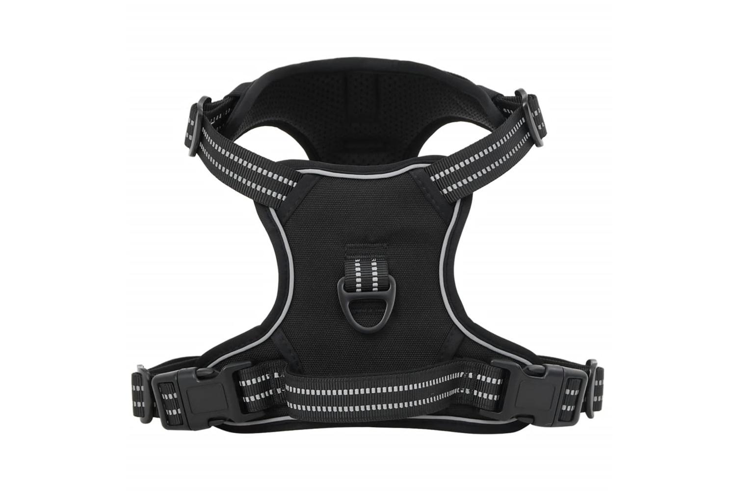 Dog Harness With Lead Collar Adjustable Black L