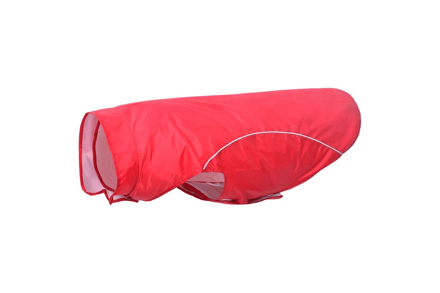 Dog Raincoat With Reflective Strips Polyester Red 4xl