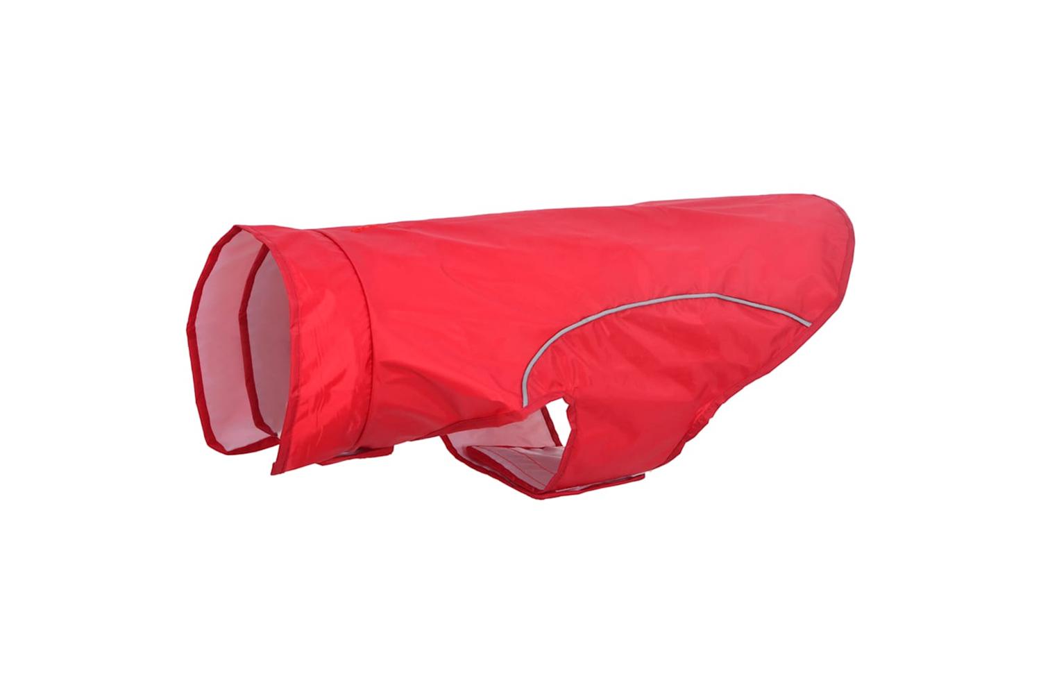 Dog Raincoat With Reflective Strips Polyester Red 2xl