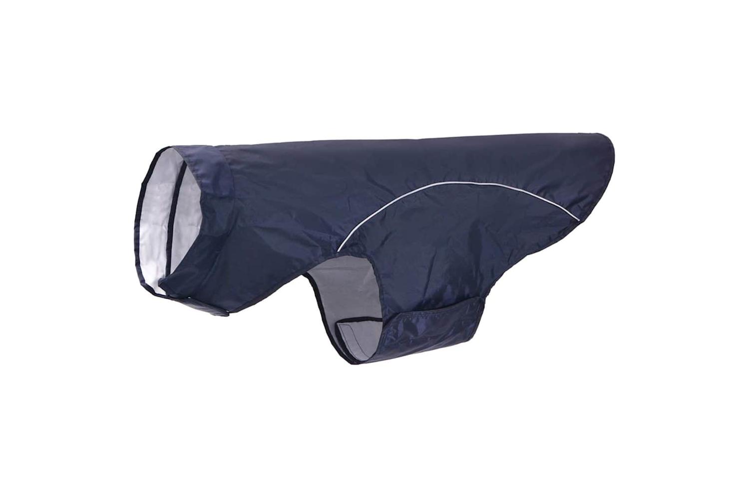 Dog Raincoat With Reflective Strips Polyester Navy Blue 3xl