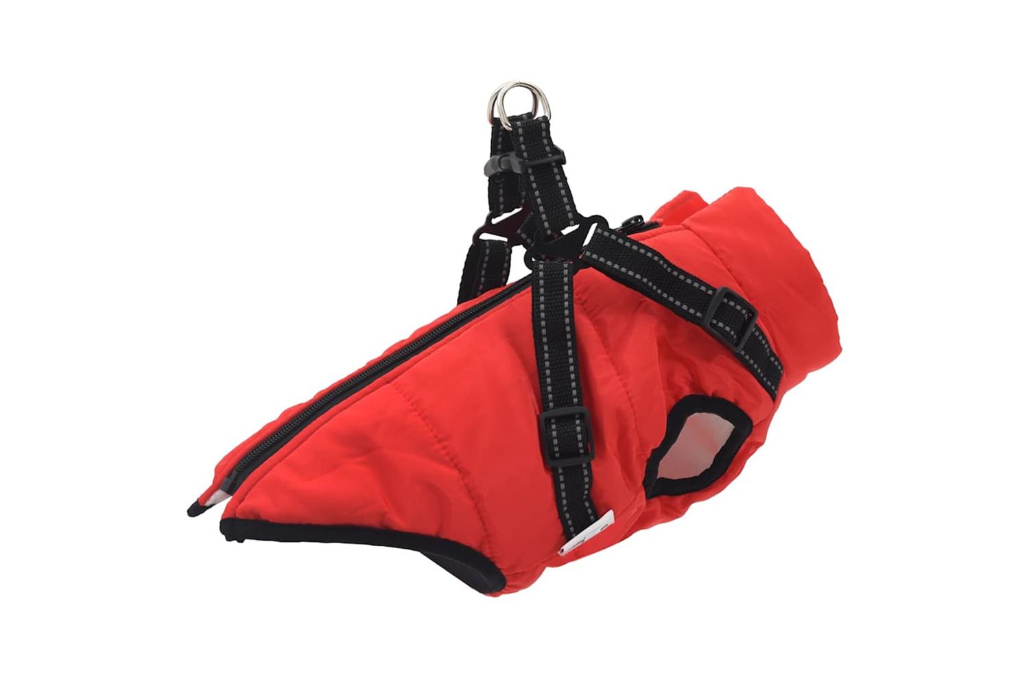 Dog Coat With Harness Waterproof Reflective Red Xl