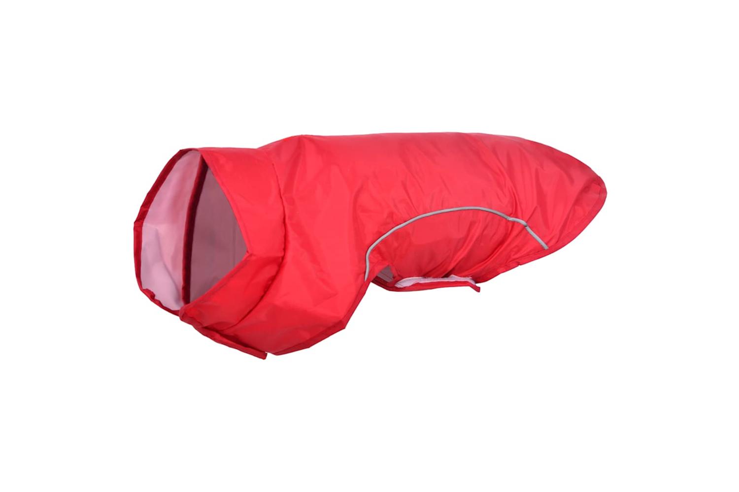 Dog Raincoat With Reflective Strips Polyester Red S