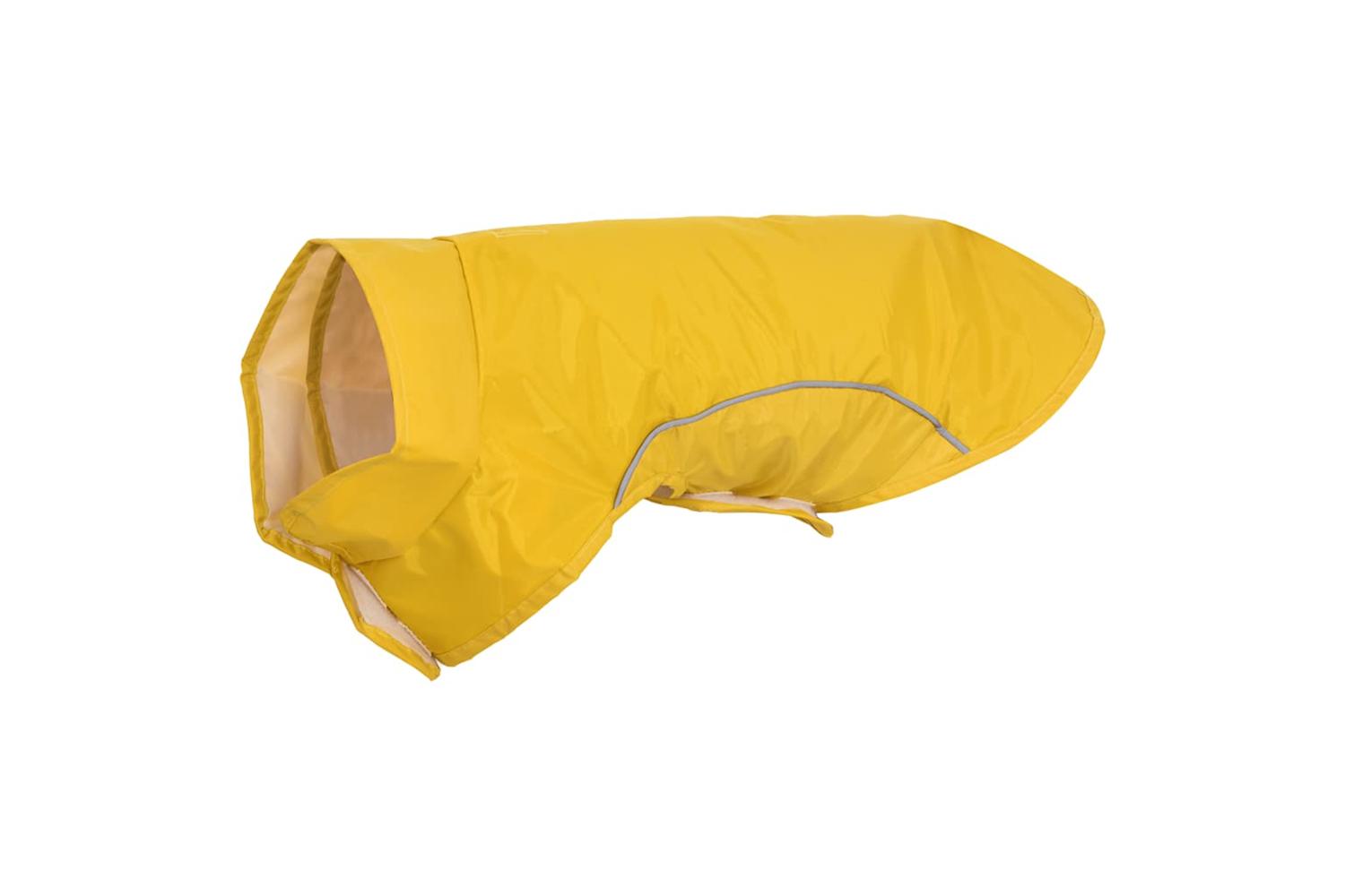 Dog Raincoat With Reflective Strips Polyester Yellow Xxs
