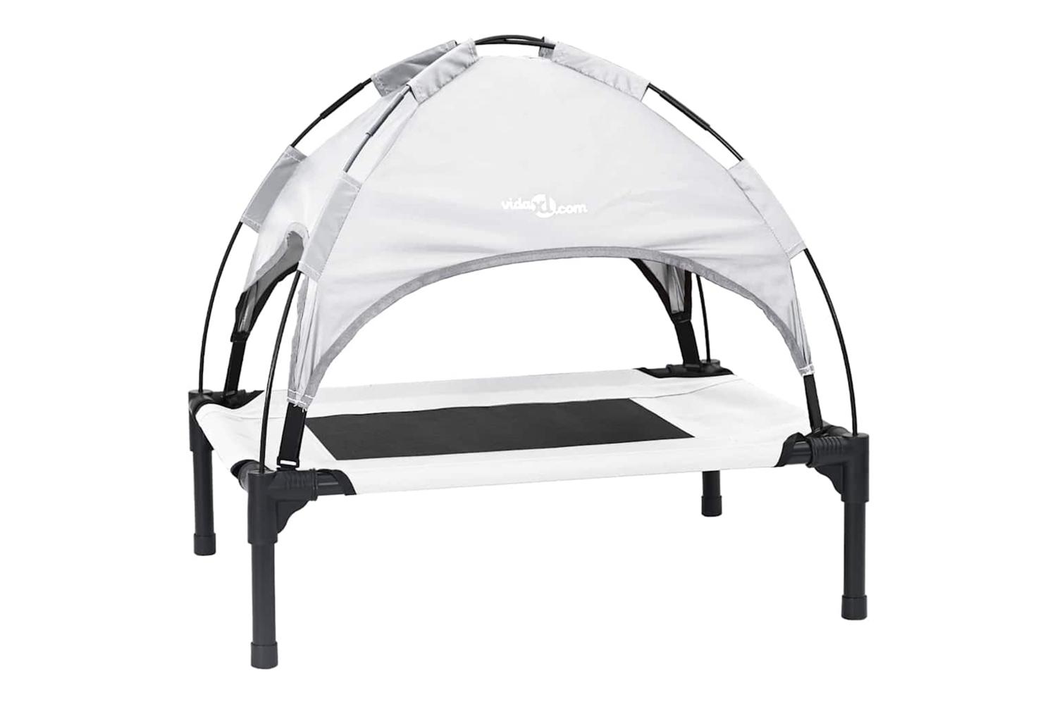 Dog Bed Silver Grey M Steel