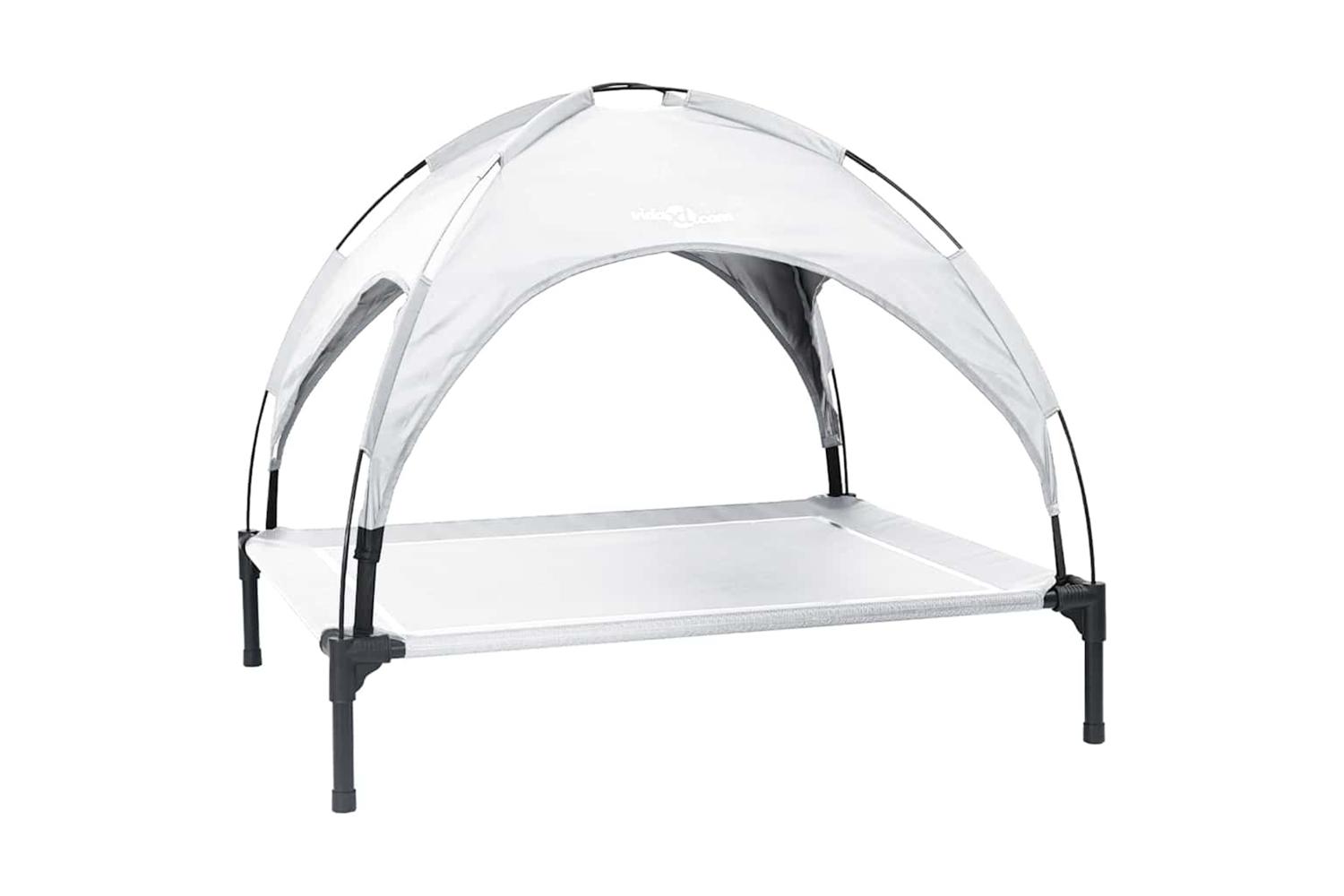 Dog Bed Silver Grey L Steel