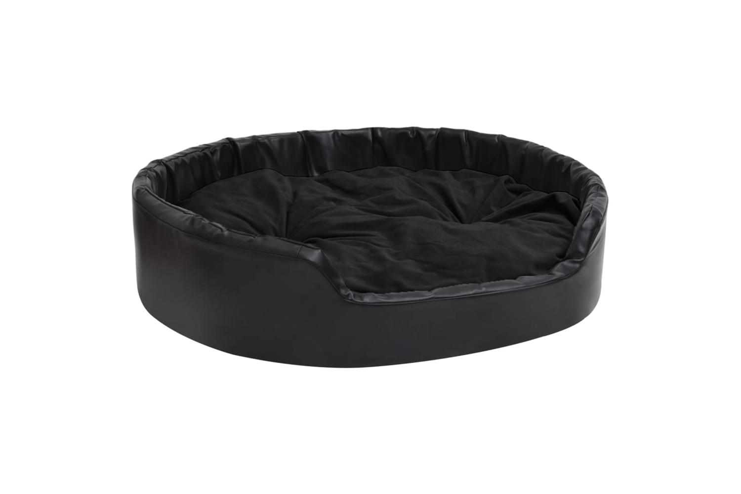 Dog Bed Black 99x89x21 Cm Plush And Faux Leather