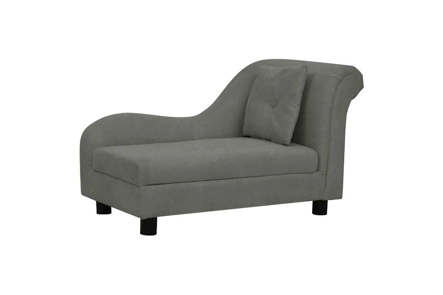 Dog Sofa With Pillow Dark Grey 83x44x44 Cm Plush