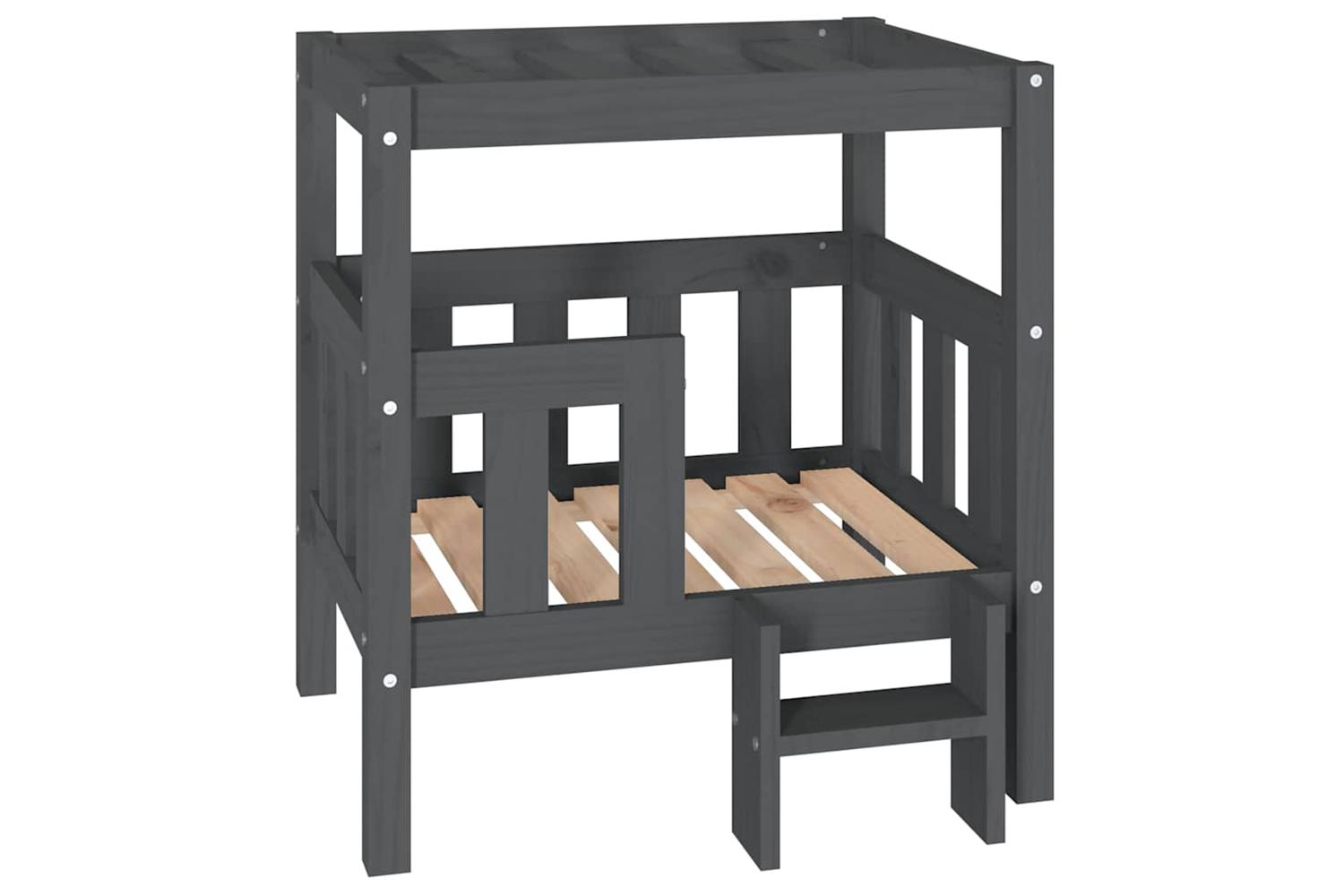 Dog Bed Grey 655x505x70 Cm Solid Wood Pine