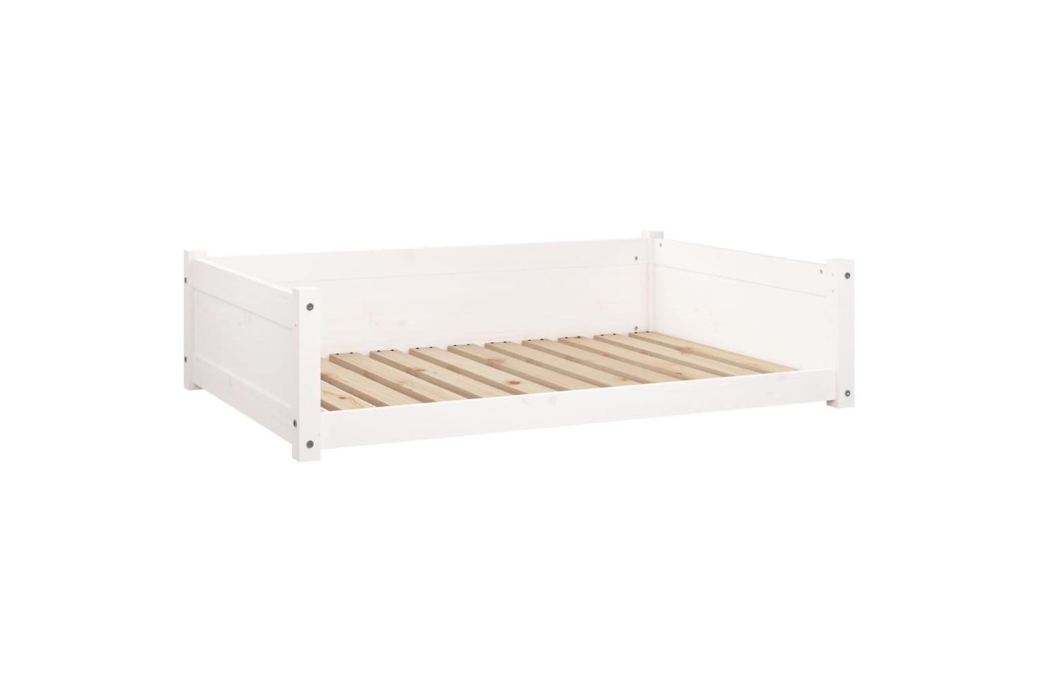 Dog Bed White 1055x755x28 Cm Solid Pine Wood