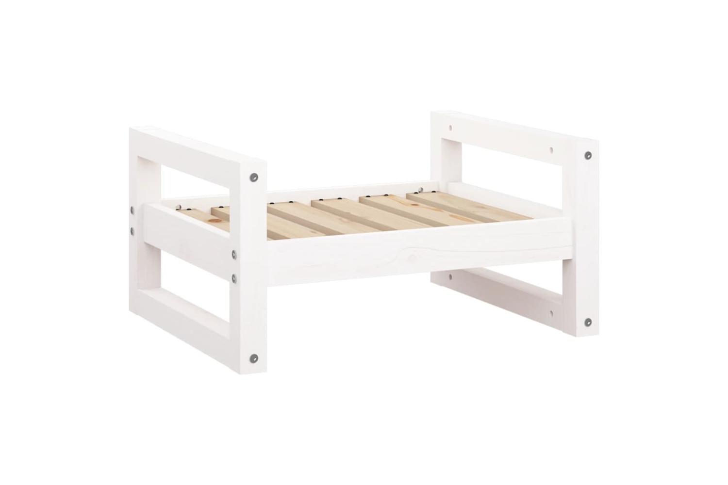 Dog Bed White 555x455x28 Cm Solid Pine Wood