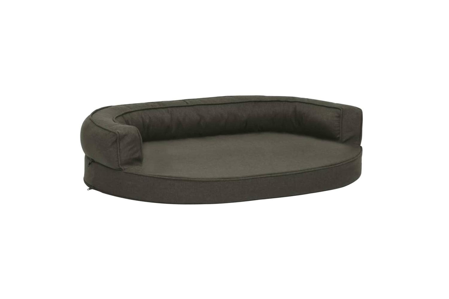 Ergonomic Dog Bed Mattress 75x53 Cm Linen Look Dark Grey