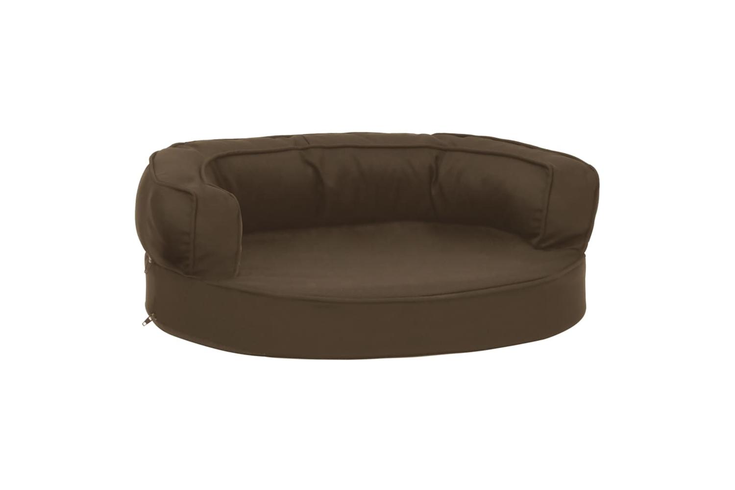 Ergonomic Dog Bed Mattress 60x42 Cm Linen Look Brown