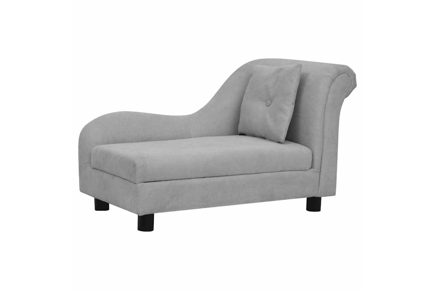 Dog Sofa With Pillow Grey 83x44x44 Cm Plush