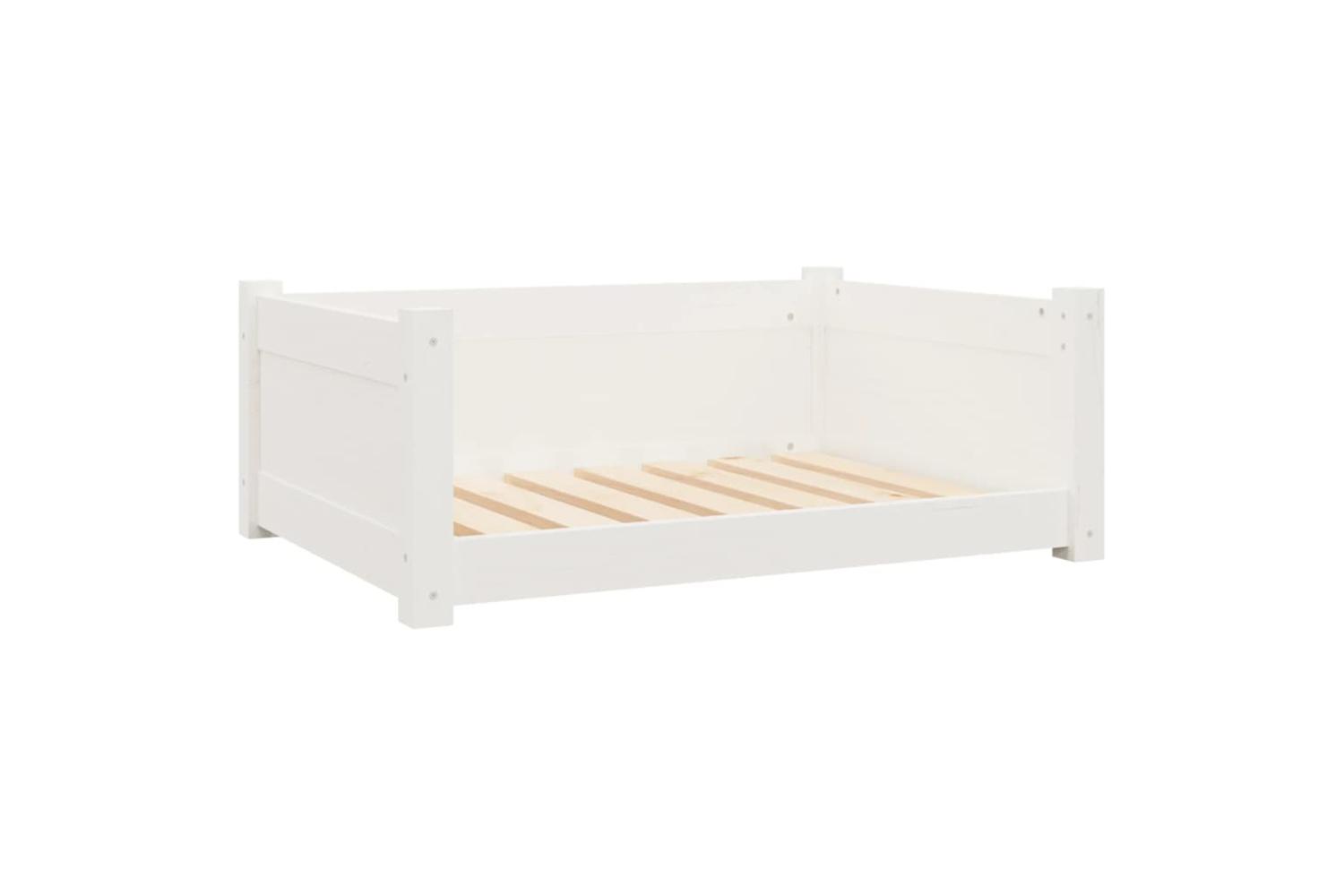 Dog Bed White 755x555x28 Cm Solid Pine Wood