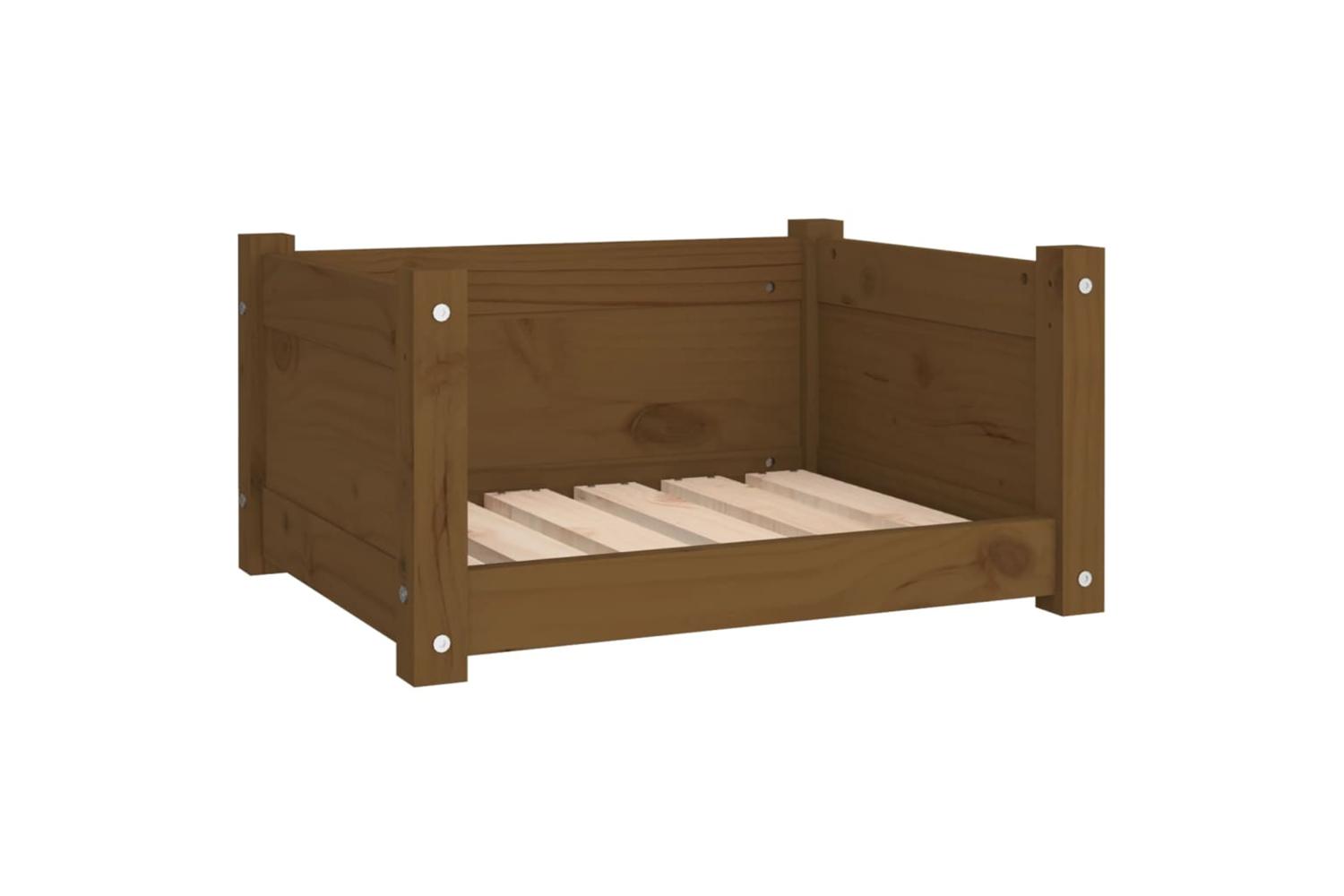 Dog Bed Honey Brown 555x455x28 Cm Solid Pine Wood