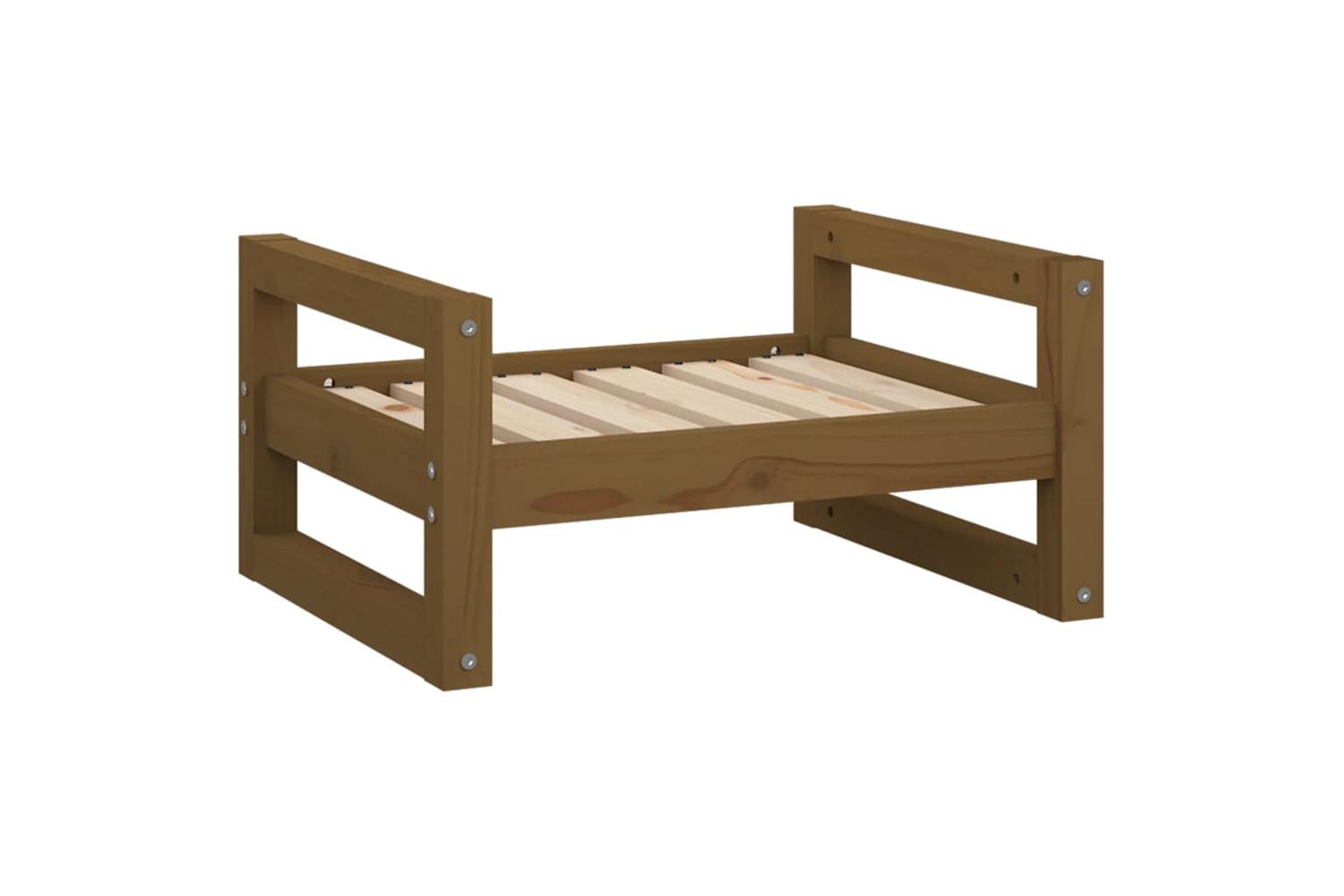 Dog Bed Honey Brown 555x455x28 Cm Solid Pine Wood