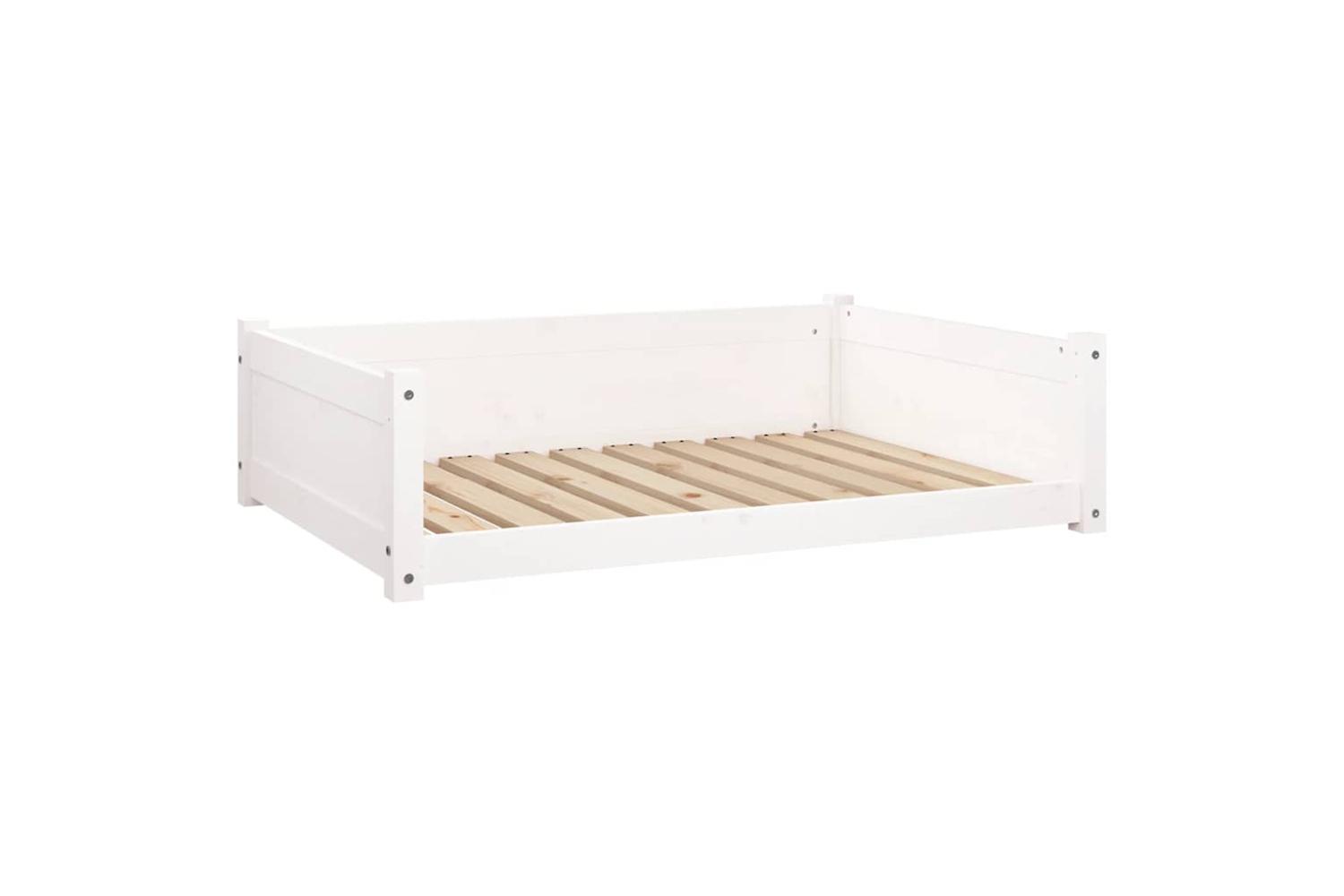 Dog Bed White 955x655x28 Cm Solid Pine Wood