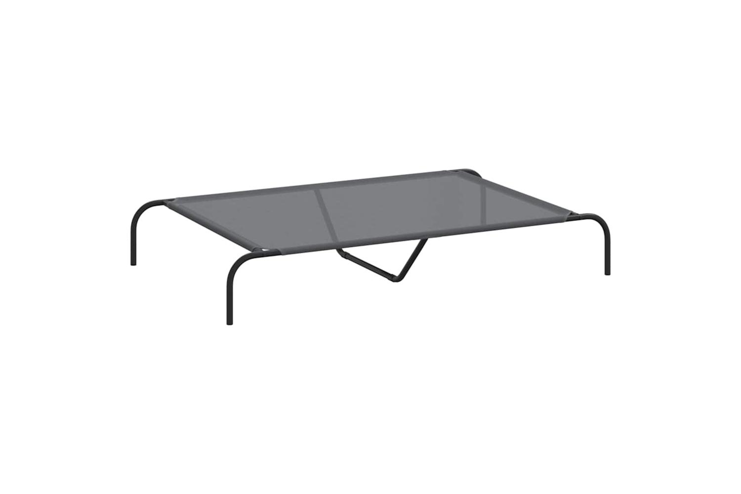 Elevated Dog Bed Grey 130x80x20 Cm Textilene And Steel