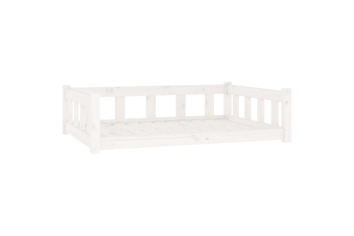 Dog Bed White 1055x755x28 Cm Solid Wood Pine