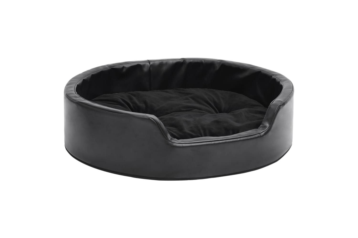 Dog Bed Black 69x59x19 Cm Plush And Faux Leather