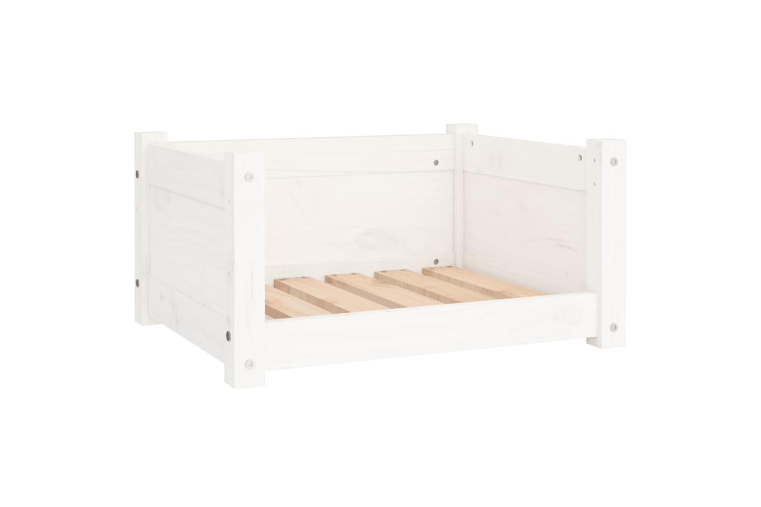 Dog Bed White 555x455x28 Cm Solid Pine Wood