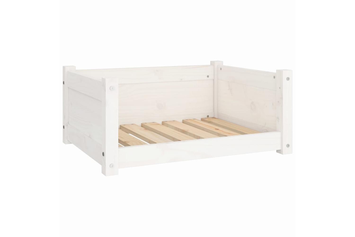 Dog Bed White 655x505x28 Cm Solid Pine Wood