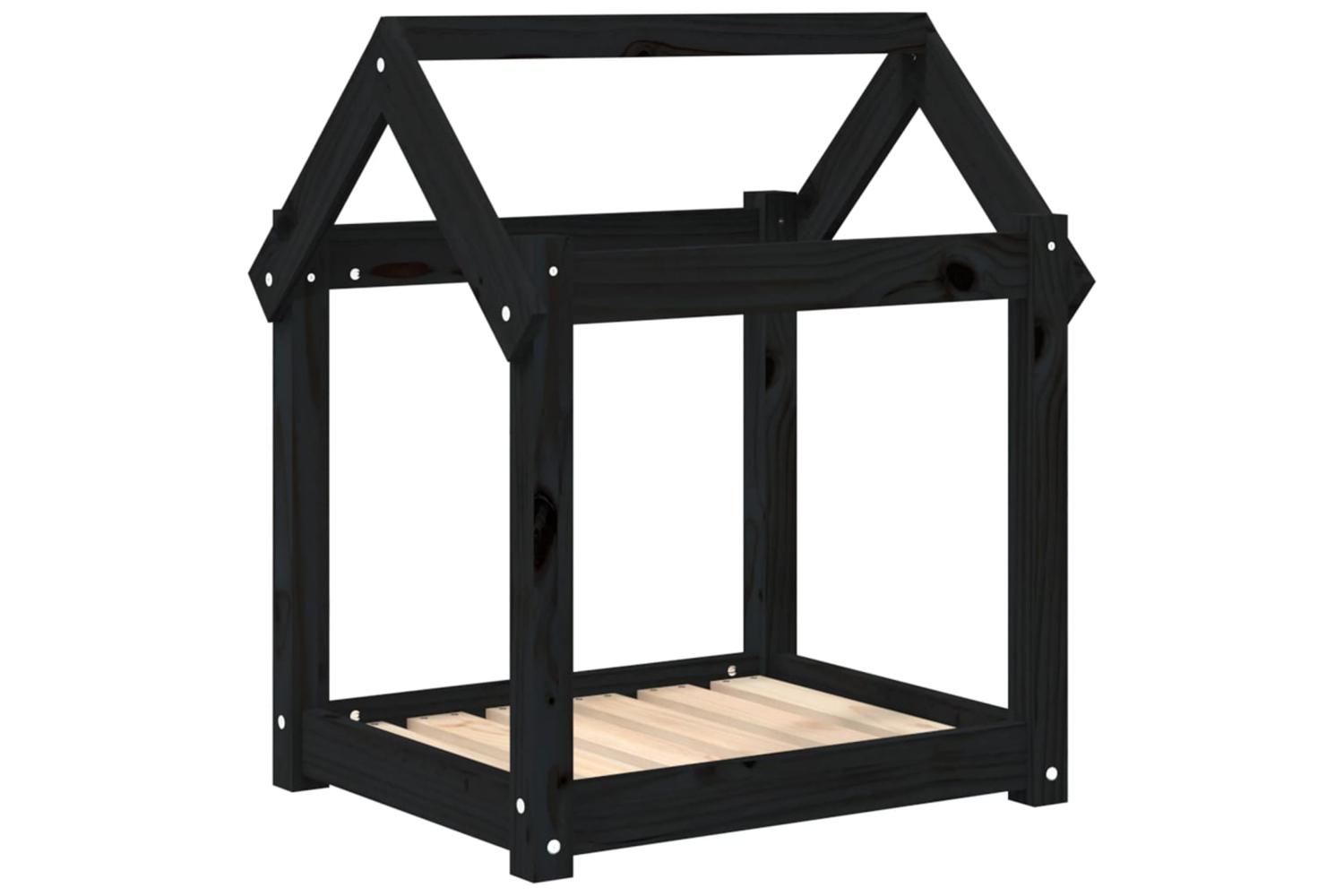 Dog Bed Black 61x50x70 Cm Solid Wood Pine