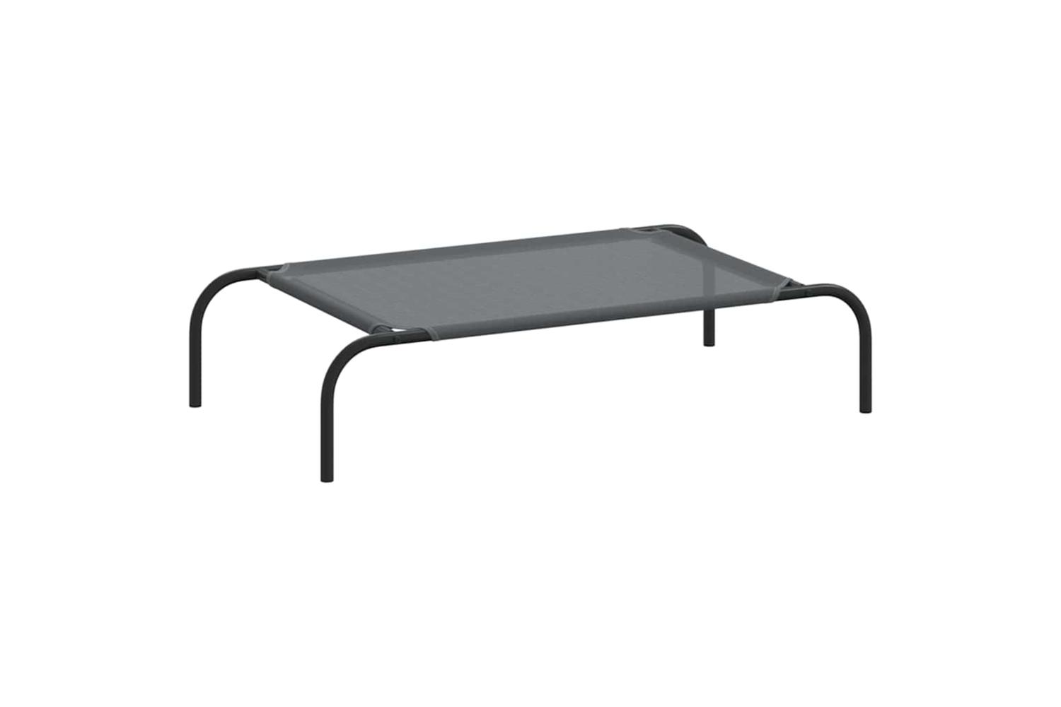 Elevated Dog Bed Grey 90x50x20 Cm Textilene And Steel