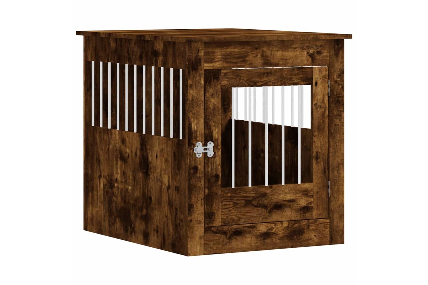 Dog Crate Furniture Smoked Oak 645x80x71 Cm Engineered Wood