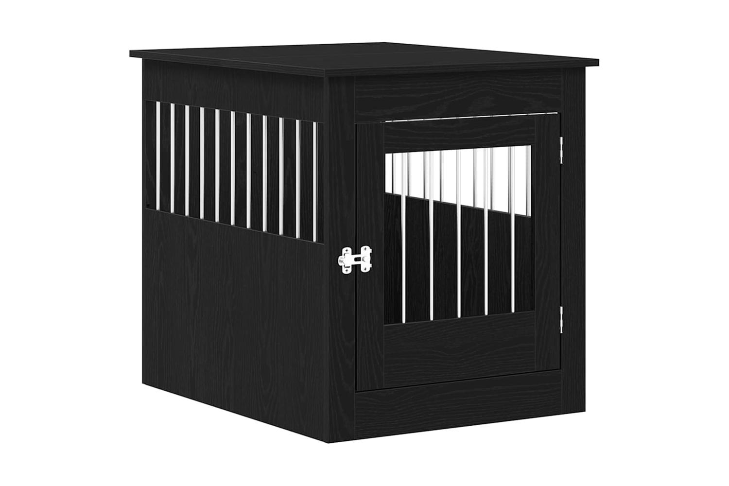 Dog Crate Furniture Black Oak 645x80x71 Cm Engineered Wood