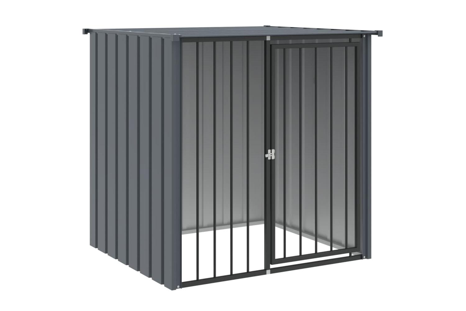 Dog House With Roof Black 110x103x109 Cm Galvanised Steel