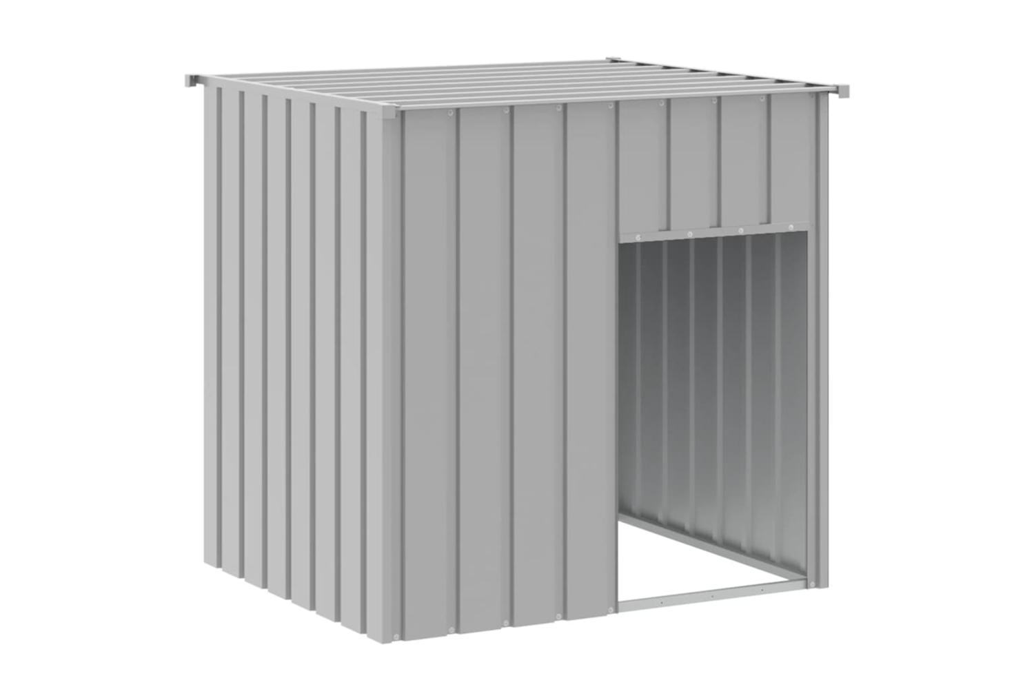 Dog House With Roof Light Grey 110x103x109 Cm Galvanised Steel