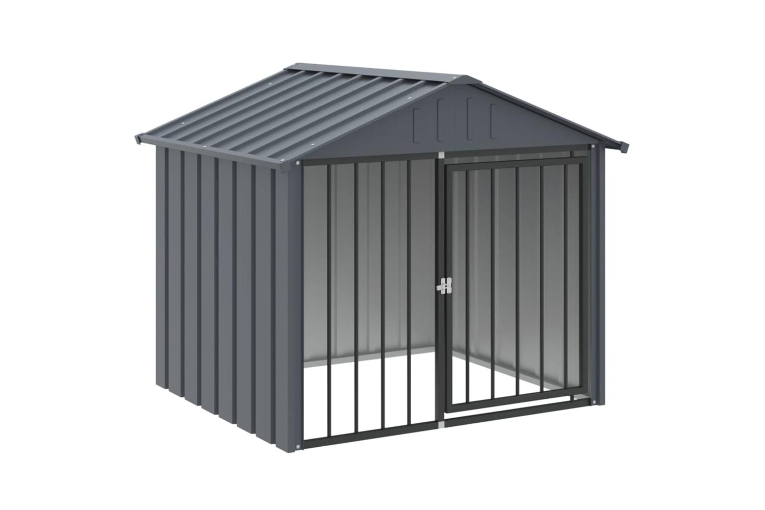 Dog House With Roof Black 117x103x102 Cm Galvanised Steel