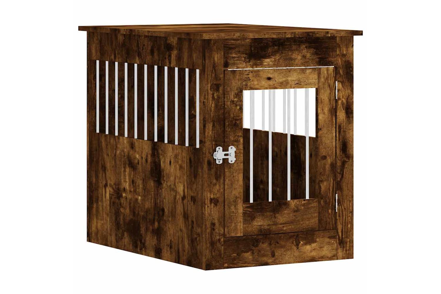 Dog Crate Furniture Smoked Oak 55x80x68 Cm Engineered Wood