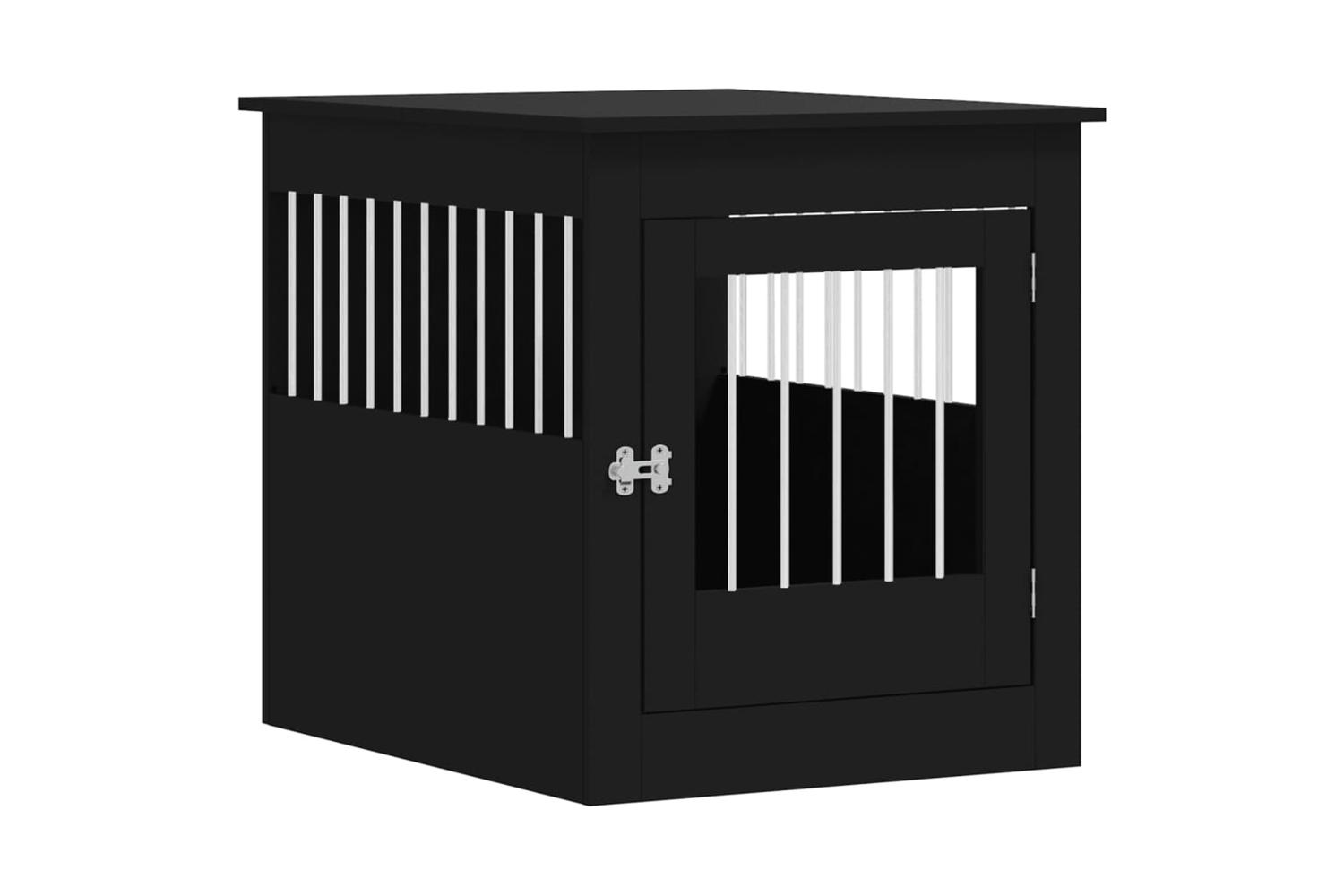 Dog Crate Furniture Black 645x80x71 Cm Engineered Wood